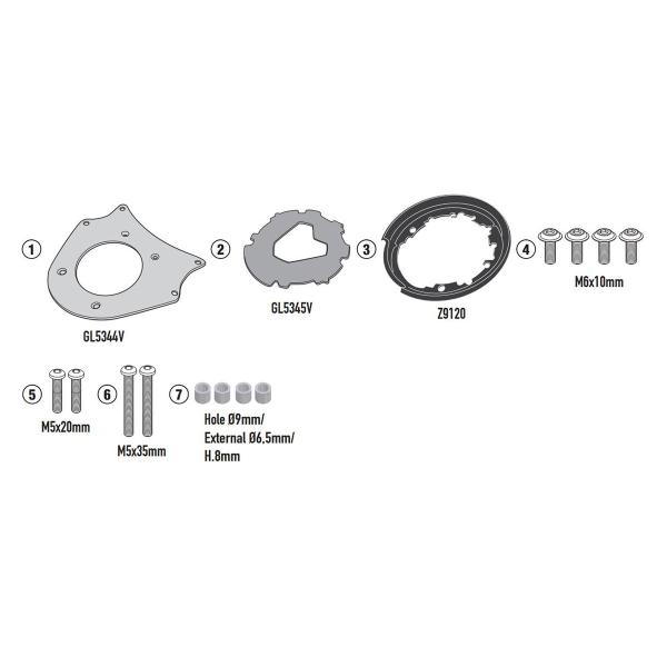 Attacco flangia borsa serbatoio Givi Tanklock Yamaha Tenere 700 World Raid 2022