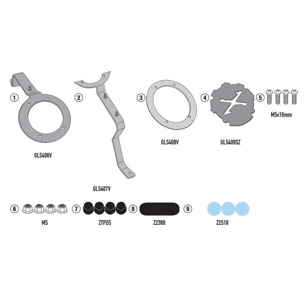 Attacco flangia borsa serbatoio Givi Tanklock Ducati DesertX 2022-2023