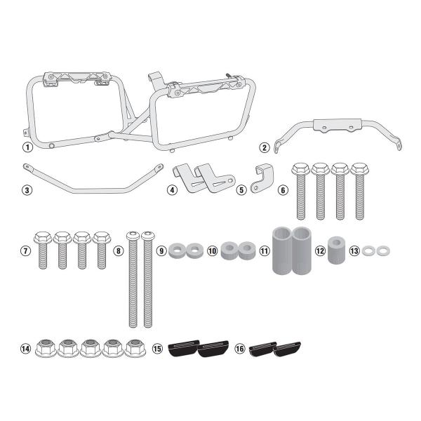 Pannier holder side-cases Givi Monokey Cam-Side Honda CRF1000L Africa Twin 2016-2017