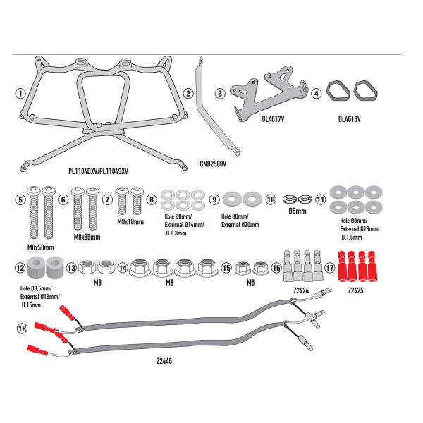 Pannier holder side-cases Givi Monokey Honda CB125F 2021-2022