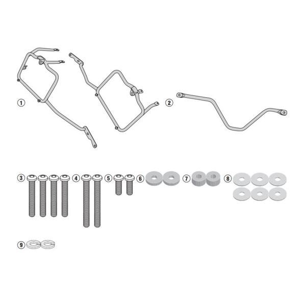 Portavaligie laterale staffe Givi Monokey o Retro Fit Honda Africa Twin 750 1993-1995