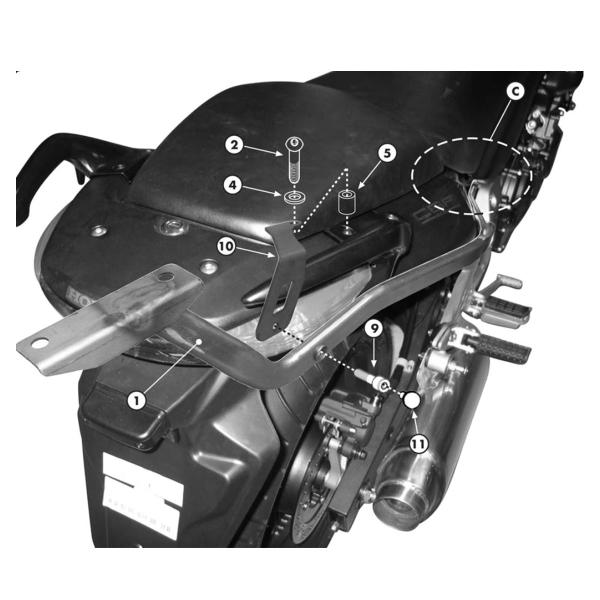 Pannier holder side-cases Givi Monokey Honda CBF600S 2004-2012