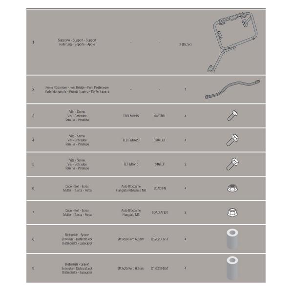 Portavaligie laterale staffe Givi Monokey Cam-Side Suzuki DL1000 Vstrom 2014-2016