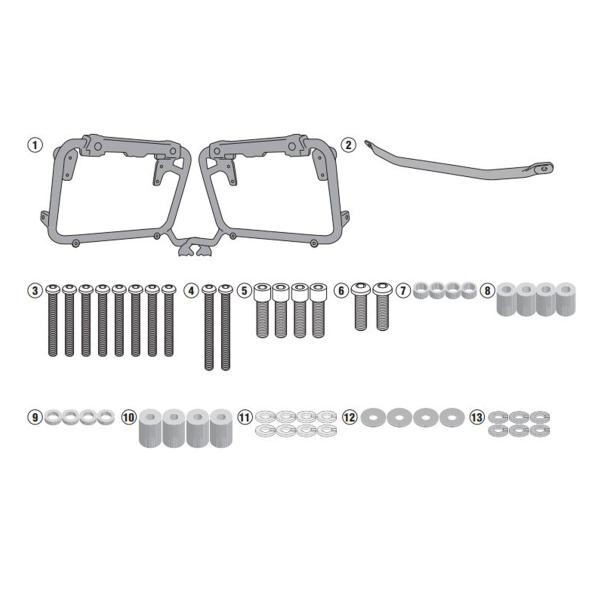 Pannier holder side-cases Givi Monokey Cam-Side Suzuki DL650 Vstrom 2017-2022