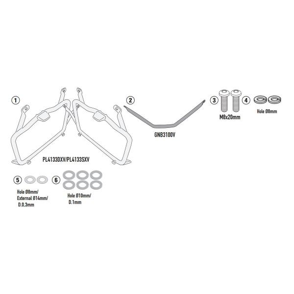 Pannier holder side-cases Givi Monokey Kawasaki KLR650S 2023-2024