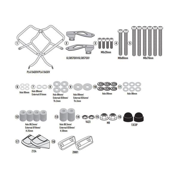 Pannier holder side-cases Givi Monokey Kawasaki Eliminator 500 2024
