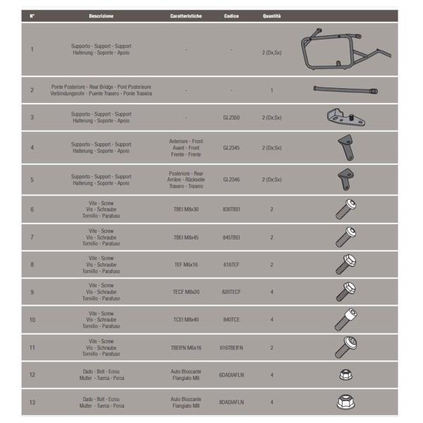 Pannier holder side-cases Givi Monokey Cam-Side BMW R1200GS 2013-2018