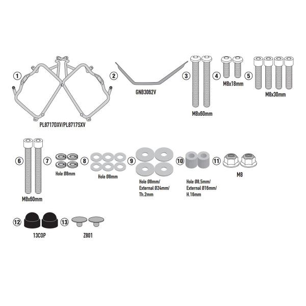 Pannier holder side-cases Givi Monokey Benelli TRK702 2023-2024