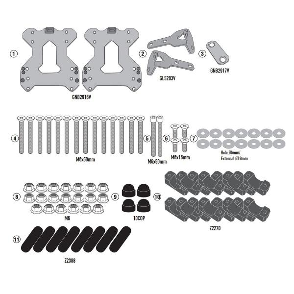 Portavaligie laterale staffe Givi Monokey Cfmoto 800MT 2022-2023