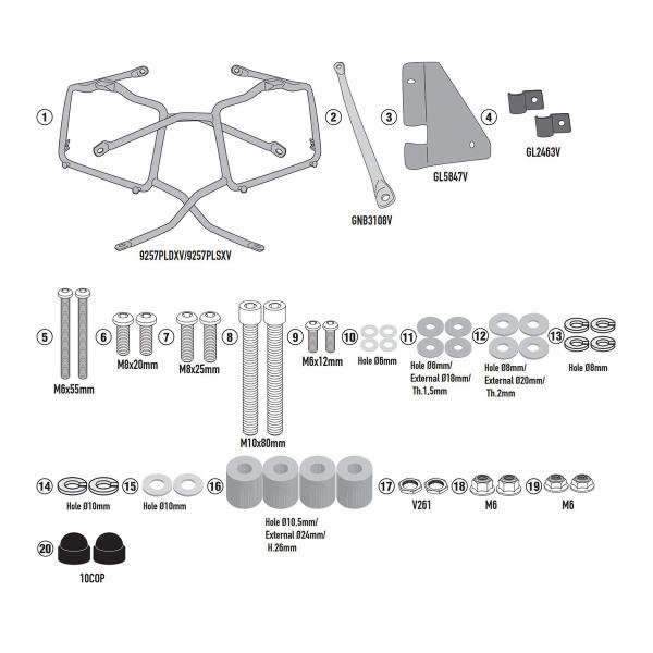 Portavaligie laterale staffe Givi Monokey Voge Valico 525DSX 2024