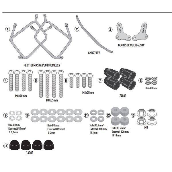 Pannier holder side-cases Givi Monokey Honda Xadv 750 2021-2023