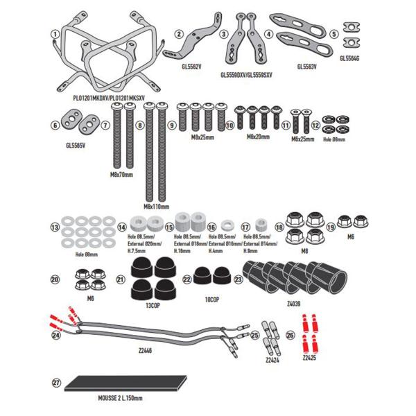 Portavaligie laterale staffe Givi Monokey Honda XL750 Transalp 2023-2025