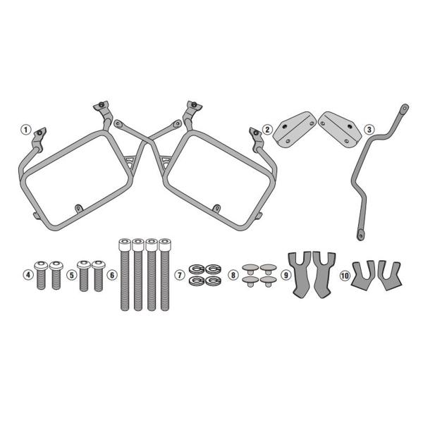 Pannier holder side-cases Givi Monokey Cam-Side Moto Guzzi V85TT 2019-2022
