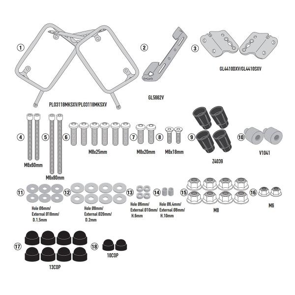 Portavaligie laterale staffe Givi Monokey Suzuki Vstrom 1050 2020-2021