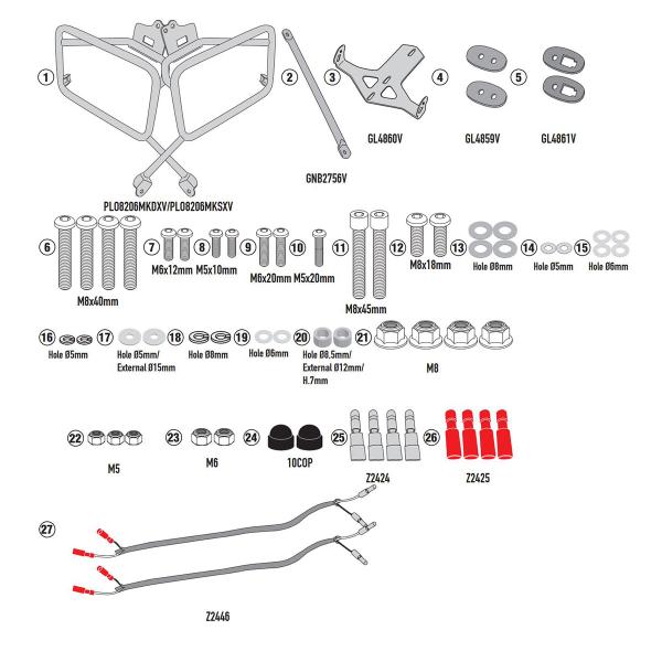 Portavaligie laterale staffe Givi Monokey Cam-Side Moto Guzzi V7 850 Stone/Special 2021-2023
