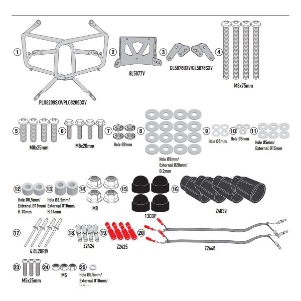 Pannier holder side-cases Givi Monokey Cam-Side Moto Guzzi V85TT 2024