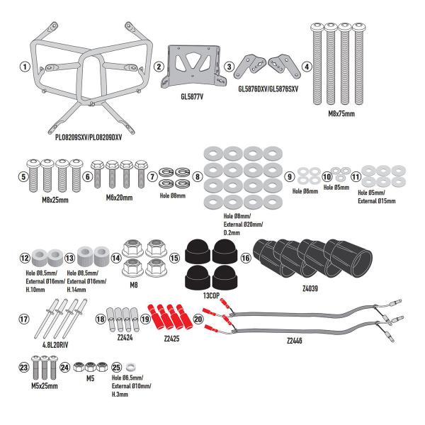 Pannier holder side-cases Givi Monokey Moto Guzzi V85TT 2024