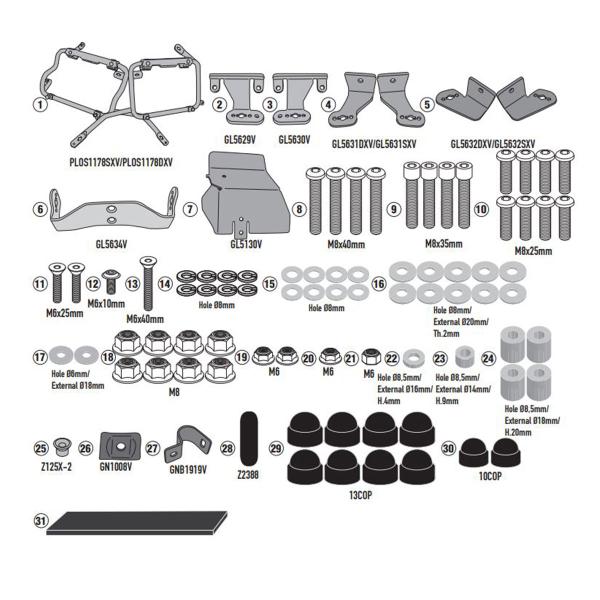 Pannier holder side-cases Givi Monokey Cam-Side Honda Africa Twin 1100 2024