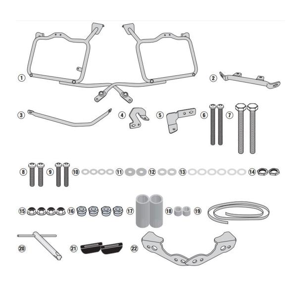 Pannier holder rapid side-cases Givi Monokey o Retro Fit Honda CRF1000L Africa Twin 2016-2017