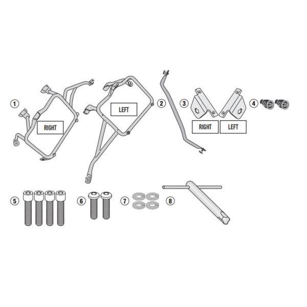Portavaligie laterale staffe rapide Givi Monokey o Retro Fit Honda 1000 Africa Twin Adventure 18-19