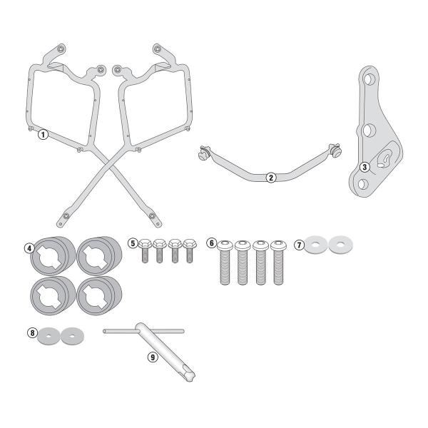 Pannier holder rapid side-cases Givi Monokey o Retro Fit Yamaha MT09 Tracer 2015-2017