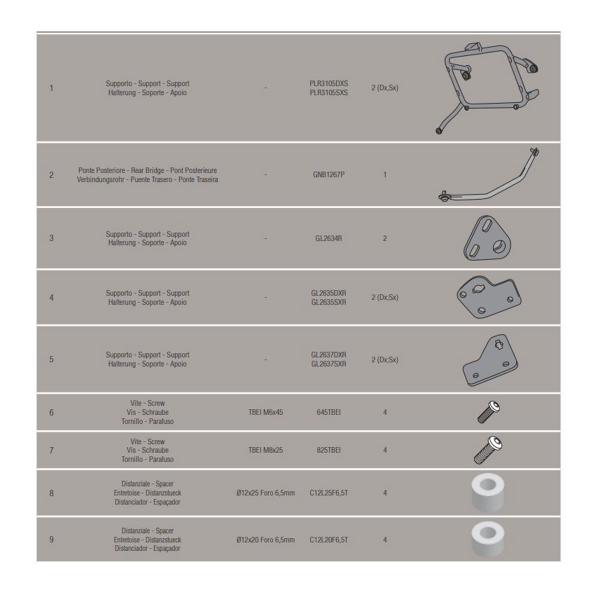 Pannier holder rapid side-cases Givi Monokey o Retro Fit Suzuki DL1000 Vstrom 2014-2016