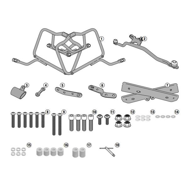 Pannier holder rapid side-cases Givi Monokey o Retro Fit Suzuki DL650 Vstrom 2017-2022