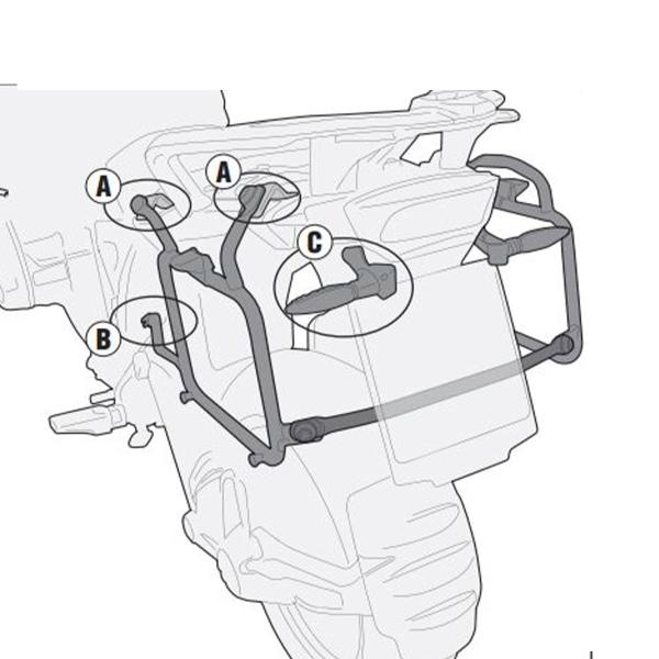 Portavaligie laterale staffe rapide Givi Monokey BMW R1200GS Adventure 2014-2018