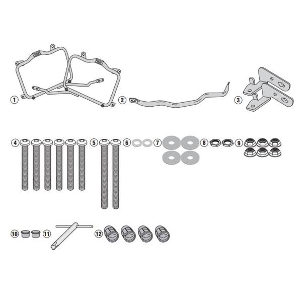 Pannier holder rapid side-cases Givi Monokey o Retro Fit Triumph Tiger 800/XC/XR 2011-2017