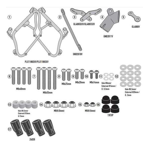 Portavaligie laterale staffe Givi Monokey Side Honda Forza 750 2021-2022