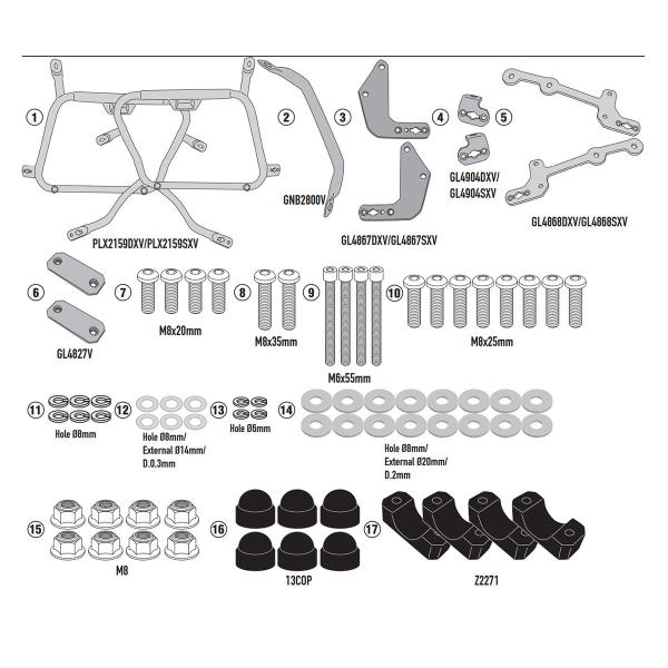 Portavaligie laterale staffe Givi Monokey Side Yamaha Tracer 9/GT 2021-2022