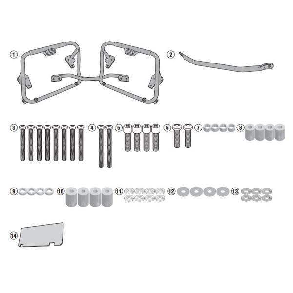 Portavaligie laterale staffe Givi Monokey Side Suzuki DL650 Vstrom 2017-2022