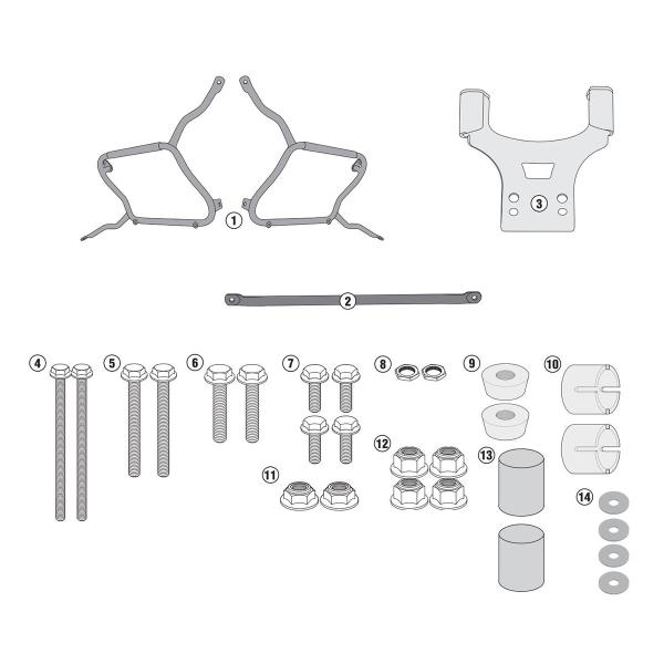 Portavaligie laterale staffe Givi Monokey Side Kawasaki Versys 650 2015-2021