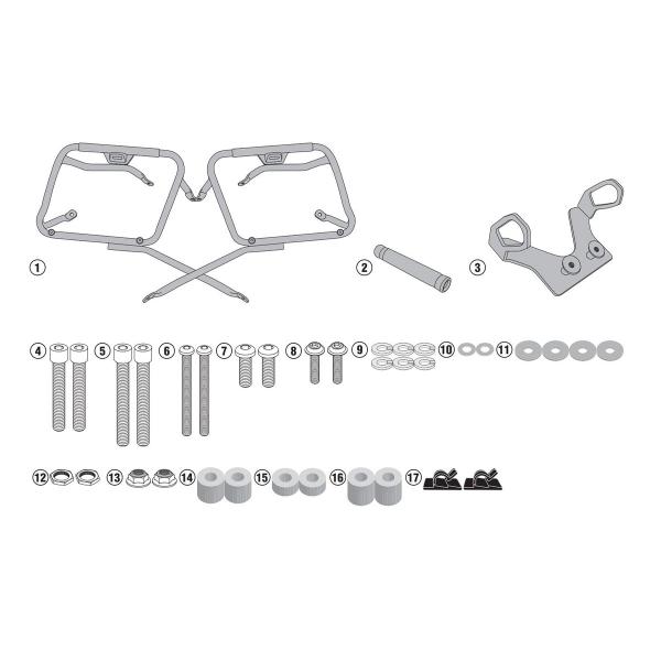 Pannier holder side-cases Givi Monokey Side Kawasaki Z650 2017-2019