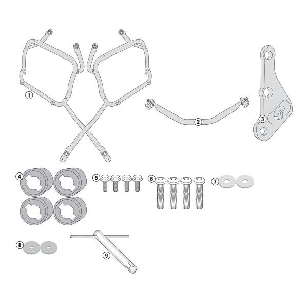 Pannier holder rapid side-cases Givi Monokey Side Yamaha MT09 Tracer 2015-2017