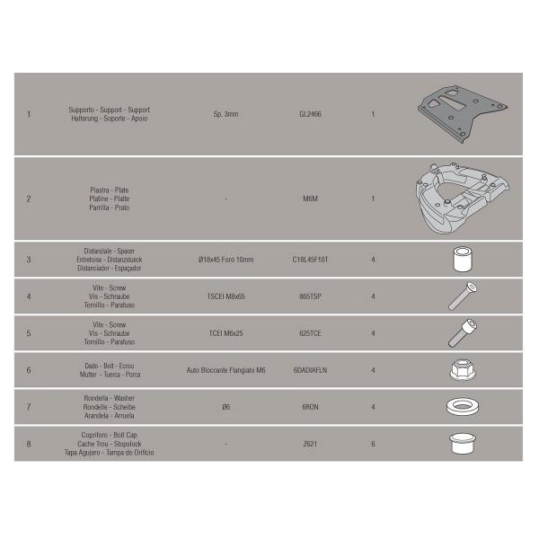 Attacco posteriore bauletto Givi Monolock Honda Forza 300 ABS 2013-2017
