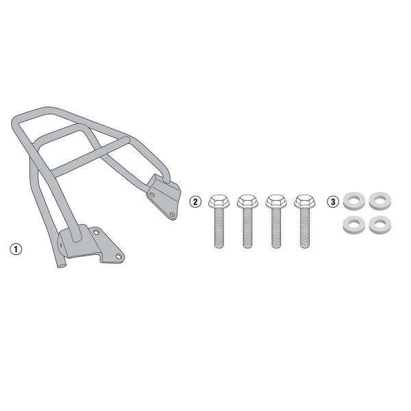 Rear rack Givi top cases Monolock Honda CB125F 2015-2020