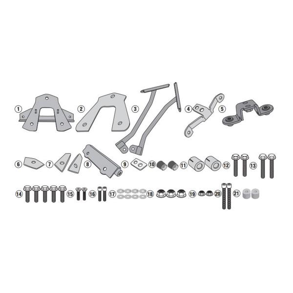 Rear rack Givi top cases Monokey Monolock Honda 1000 Africa Twin Adventure Sports 2018-2019