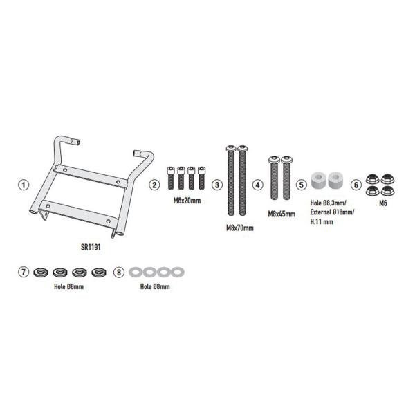 Rear rack Givi top cases Monokey Monolock Honda CRF300L 2021-2022