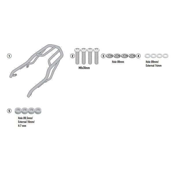 Attacco posteriore bauletto Givi Monokey Monolock Honda CMX1100 Rebel 2021-2022