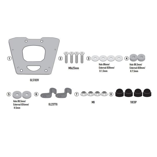 Attacco posteriore bauletto Givi Monokey Monolock Honda NT1100 2022-2023