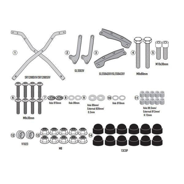 Rear rack Givi top cases Monokey Monolock Honda CB750 Hornet 2023