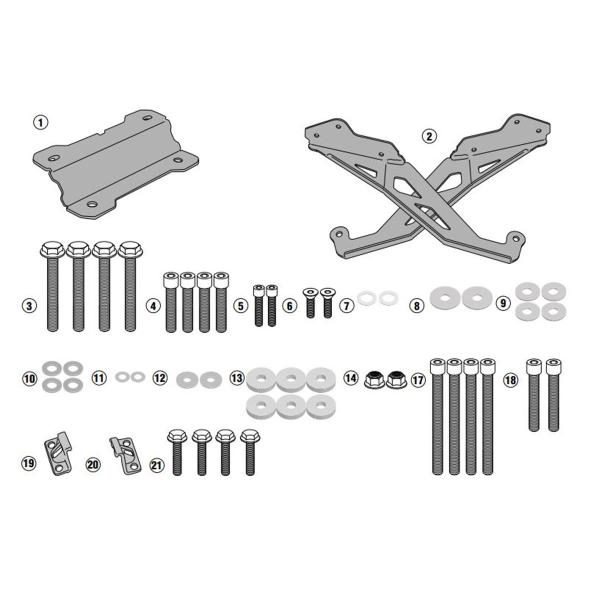 Rear rack Givi top cases Monokey Monolock Yamaha MT09 Tracer 2015-2017