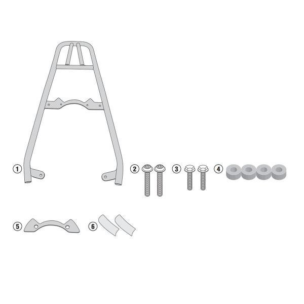 Rear rack Givi top cases Monokey Monolock Yamaha XSR700 2016-2021
