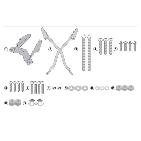 Attacco posteriore bauletto Givi Monokey Monolock Yamaha Niken GT 900 2019-2022