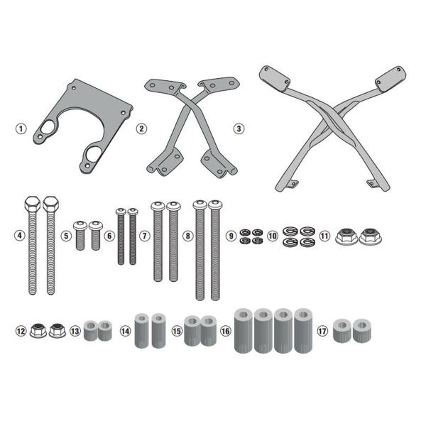 Attacco posteriore bauletto Givi Monokey Monolock Yamaha Tenere 700 2019-2020