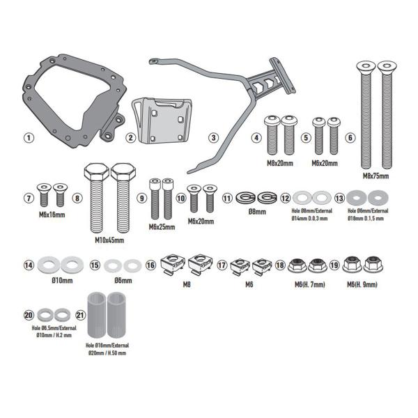 Attacco posteriore bauletto Givi Monokey Monolock Yamaha Xmax 300 2017-2022