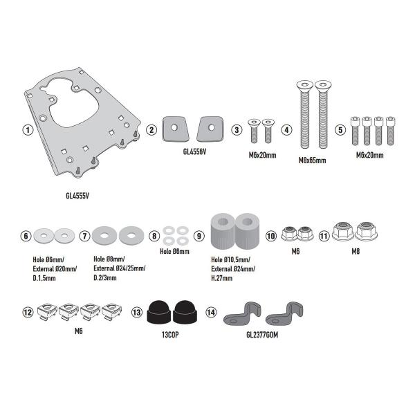 Attacco posteriore bauletto Givi Monokey Monolock Yamaha Xmax 300 2017-2022