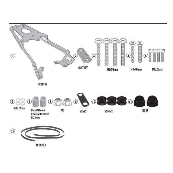 Attacco posteriore bauletto Givi Monolock Yamaha Nmax 125 2021-2022
