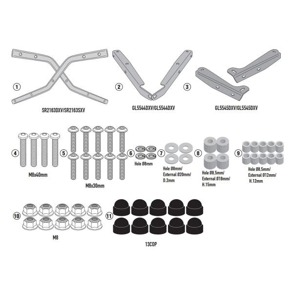 Attacco posteriore bauletto Givi Monokey Monolock Yamaha MT10 2022-2023